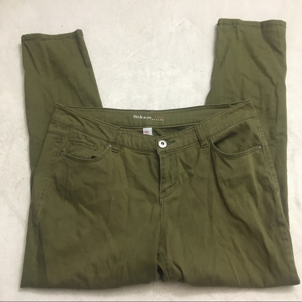 Style & Co Curvy Skinny Jeans Olive